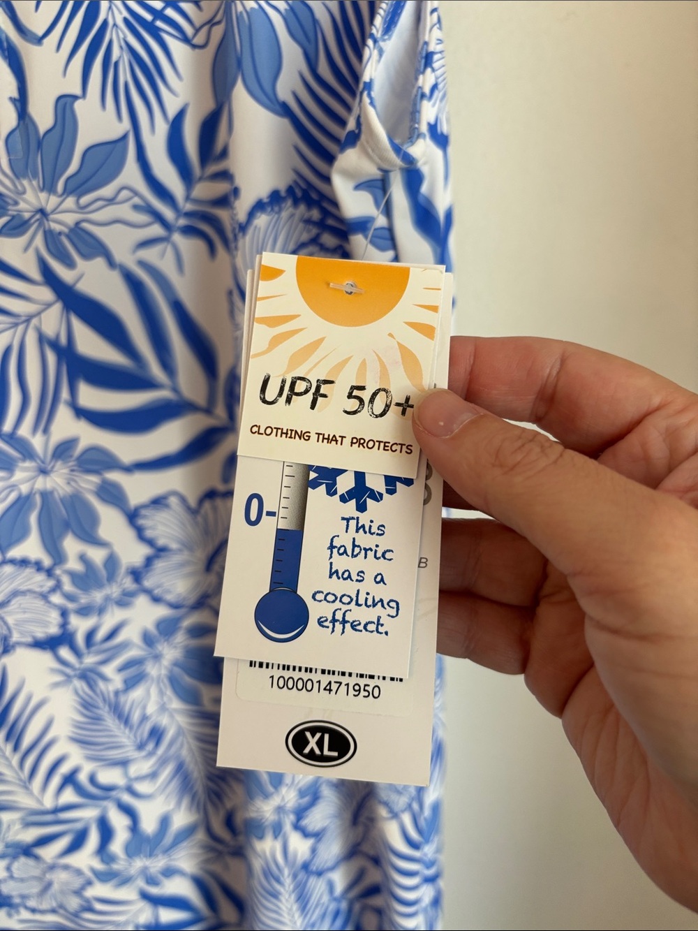 Lulu-B Zipper SWING DRESS UPF50+ SUMMER BREEZE BLUE womens XL tropical beach NWT - Picture 6 of 13